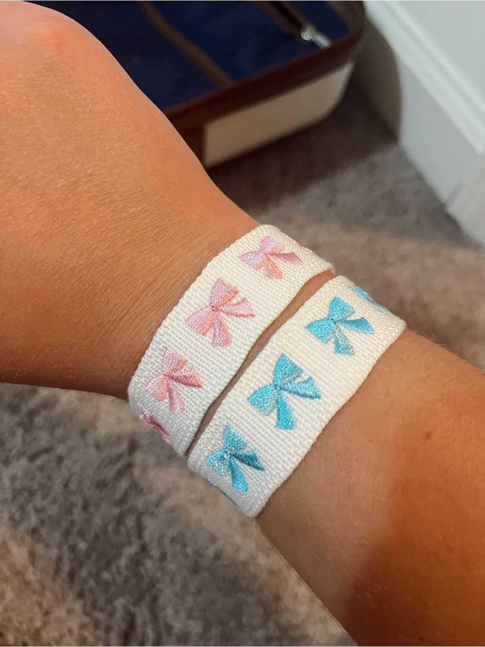 Bow Bracelets- Pink & Blue